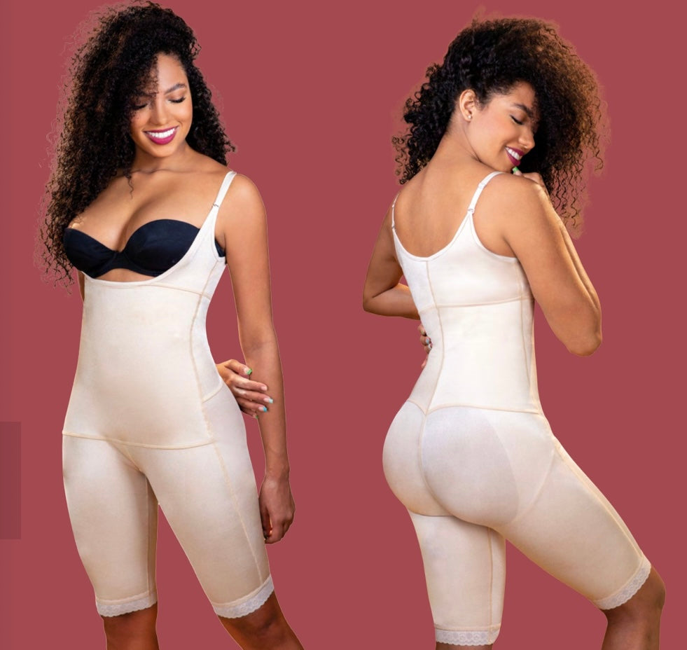 Open-Bust Knee Length Body Shaper #104