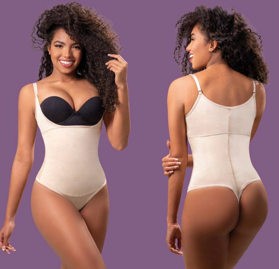 Open-Bust Scoop Back Thong-Bottom Bodyshaper  #111